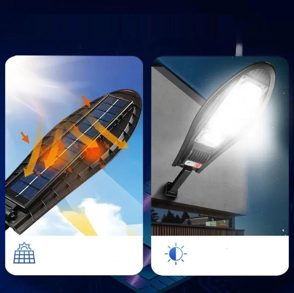 Lampione solare 126 LED sensore di movimento LUCE FREDDA 6500K TELECOMANDO IP65  W778B - ZENCOCCO