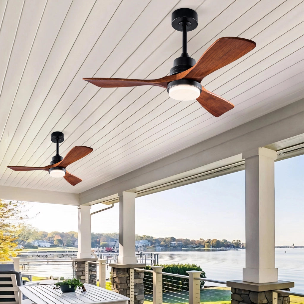 Ventilatore da soffitto 42" con luce, 6 velocità, motore DC reversibile e telecomando