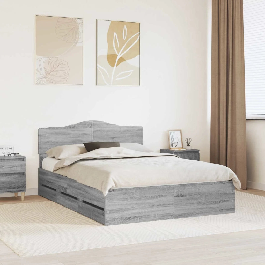 Struttura del letto con cassetto Grigio Sonoma 140 x 200 cm 3413003