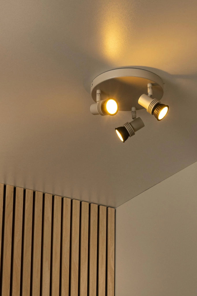Faretto da soffitto 3x GU10 taupe metallo KIANTI