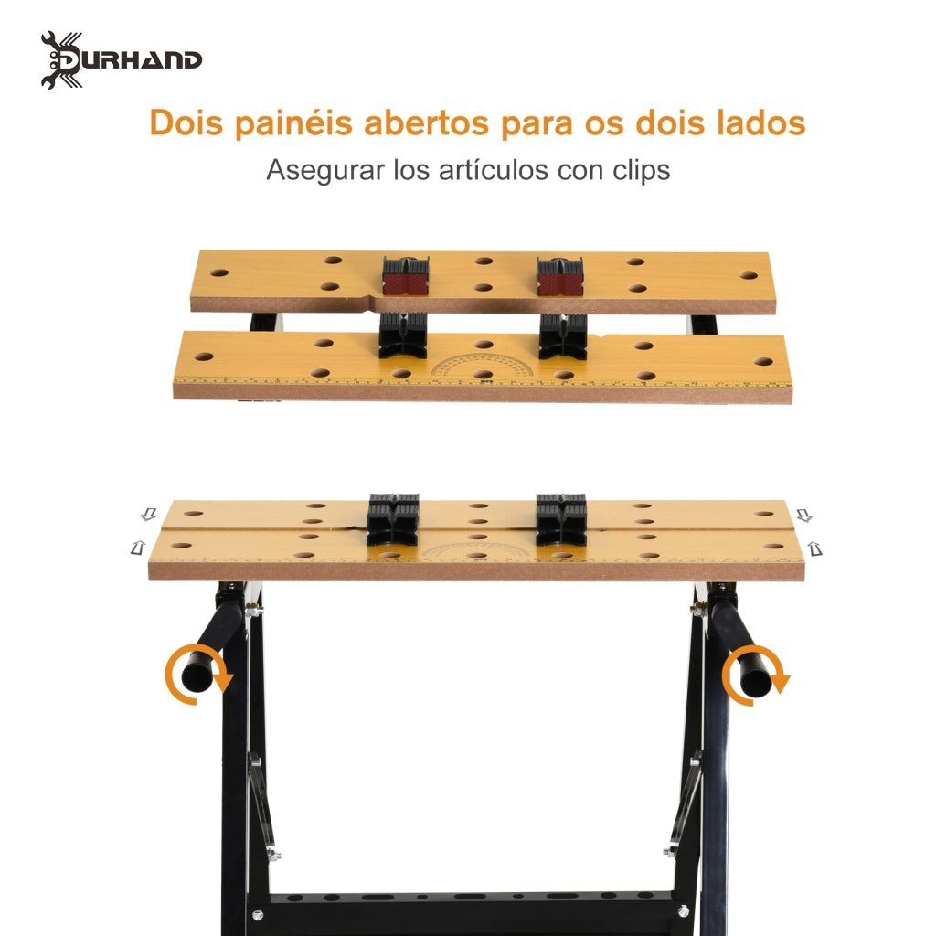 Tavolo da lavoro pieghevole portatile ¨C zephmum ¨C MDF ferro 56x62x75 cm nero