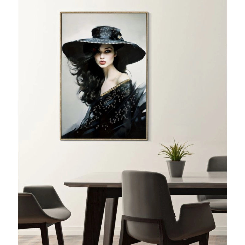 Dipinto Su Tela Laccato Dori Con Cornice -a- cm 62x4x92