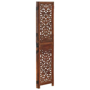 Divisorio Ambienti | Divider per stanze | Paravento 3 Pannelli Intaglio Marrone 120x165 cm Mango Massello