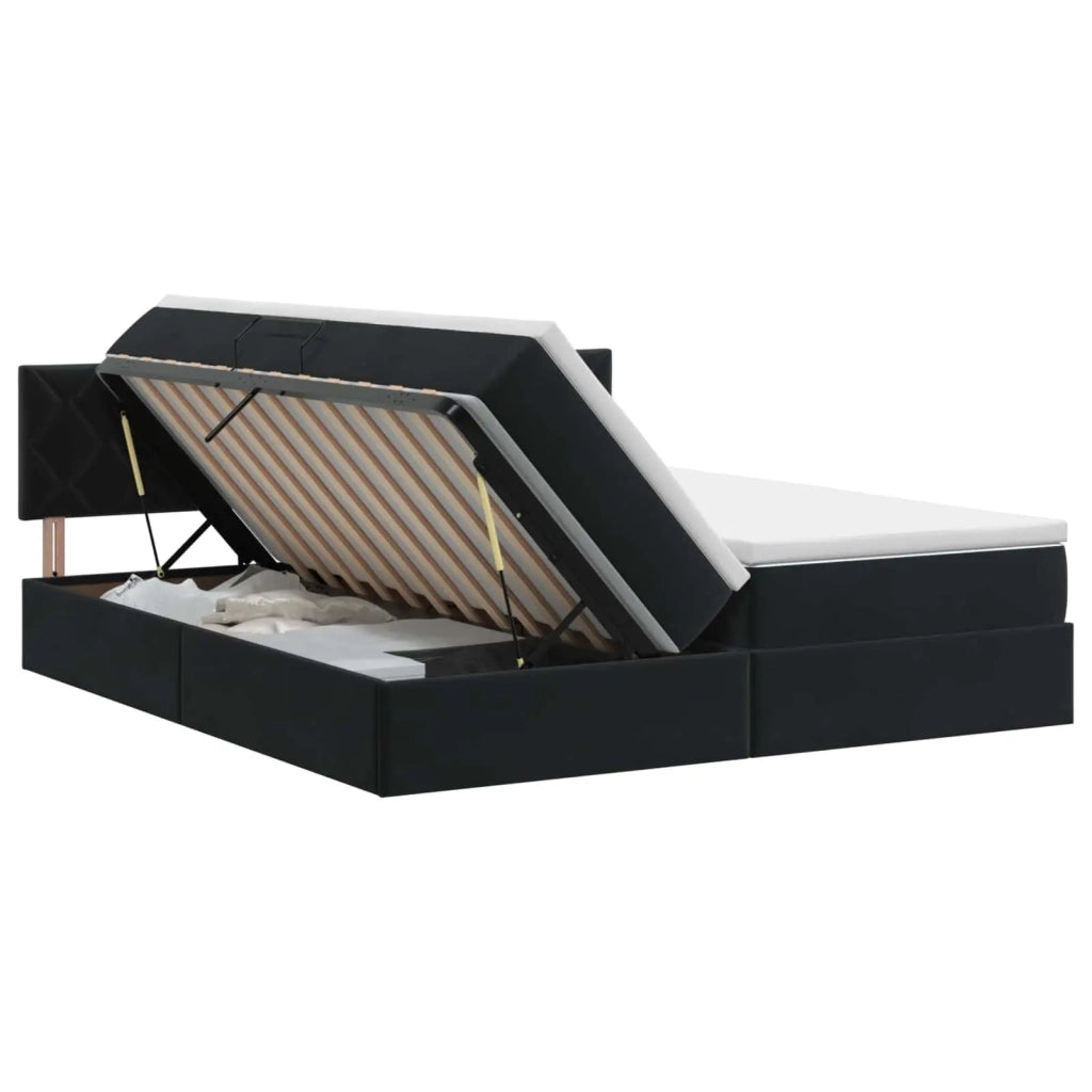 Letto con Contenitore con testiera 2 pz Nero 3458963