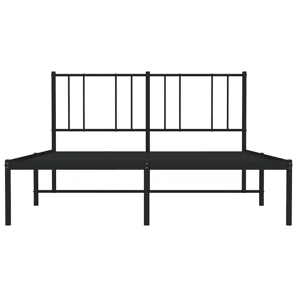 Giroletto con Testiera-Struttura Letto con testiera in Metallo Nero 120x190 cm 675964