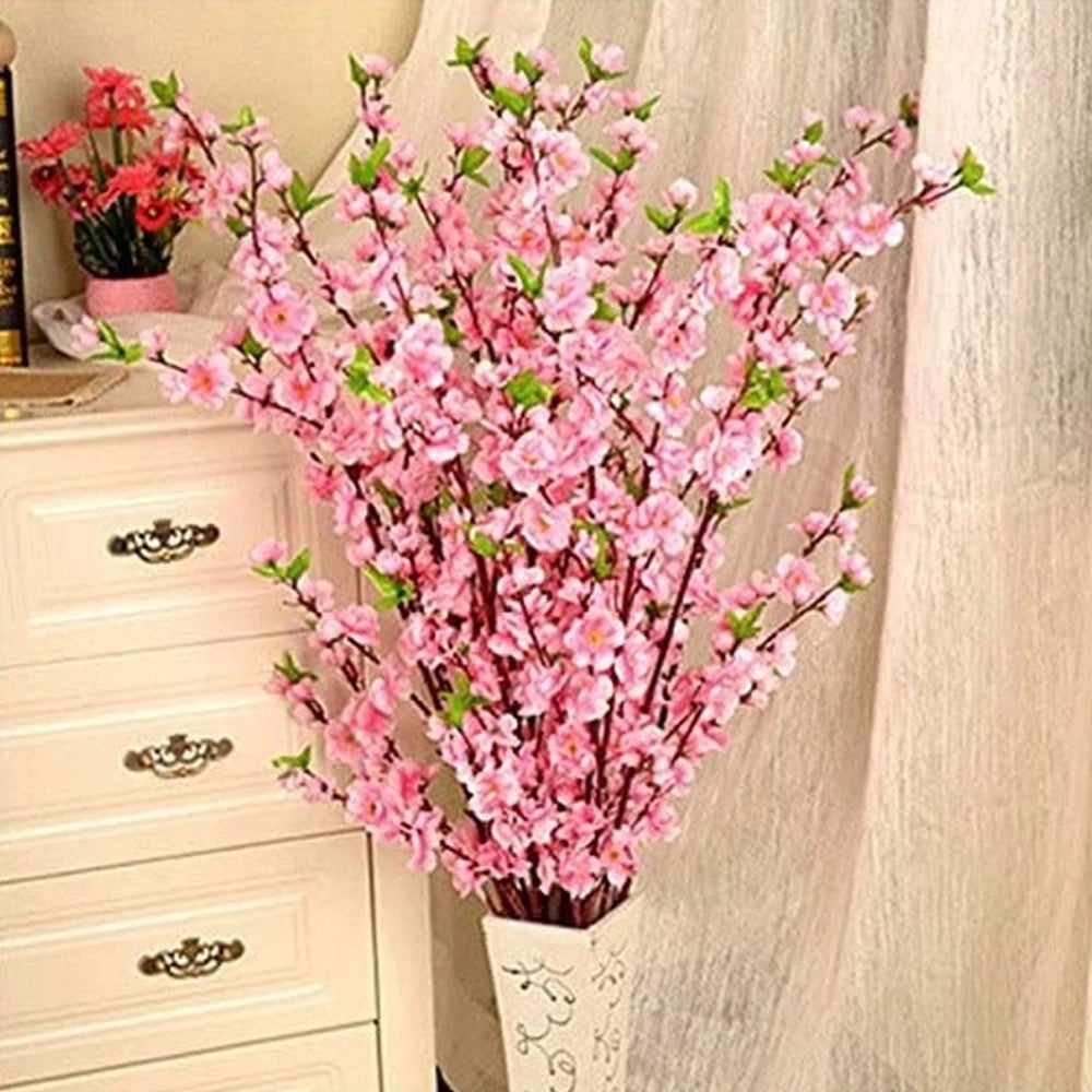Trade Shop - Fiori Di Pesco Finti Artificiali Primavera Decorazione Interno Esterno 100 Cm -