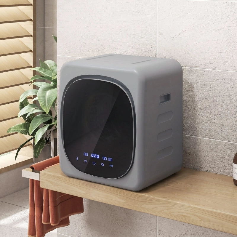 Asciugatrice a ventilazione da 4 kg con modalit¨¤ smart, asciugatrice compatta da 800 W con cestello in acciaio inox, argento