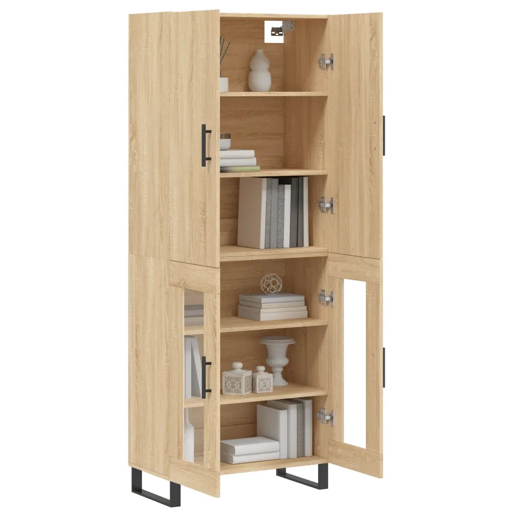 Credenza-Buffet-Armadio da cucina Rovere Sonoma 69,5x34x180 cm in Legno Multistrato 627480