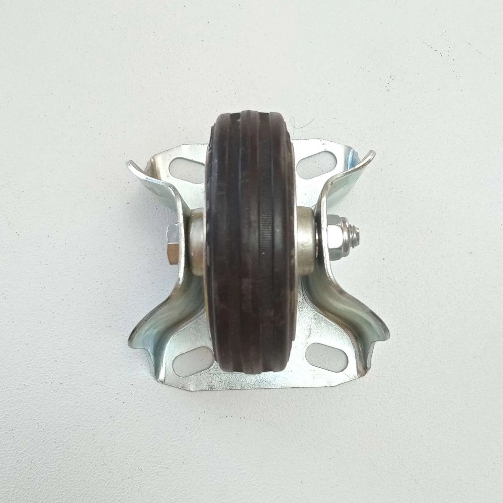 Ruota in gomma da 100mm standard con piastra fissa