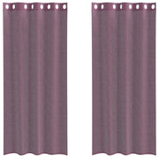 Tende in Voile con Occhielli 2 pz Viola 140x245 cm