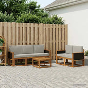 Set di divani da esterno 6 pcs Naturale e Grigio Chiaro 3384982