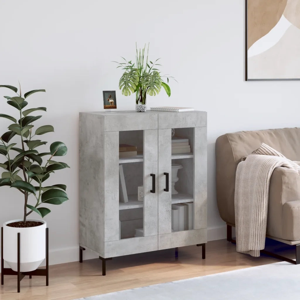 Credenza | Madia | Buffet da pranzo | Armadio da pranzo Grigio Cemento 69,5x34x90 cm in Legno Multistrato