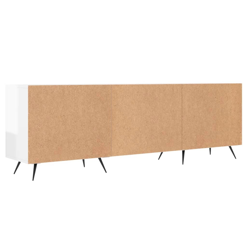 Mobile TV multimediale mensola TV mobile TV sala da pranzo soggiorno camera da letto finitura lucida 150 x 30 x 50 cm legno ingegnerizzato bianco 02_0027041