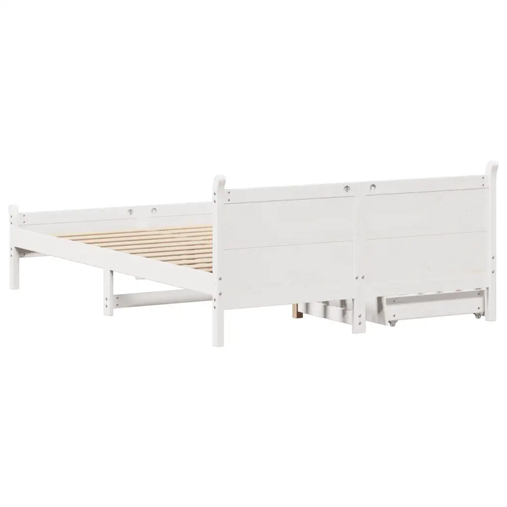 Letto senza Materasso Bianco 120x200 cm Legno Massello di Pino 3309774