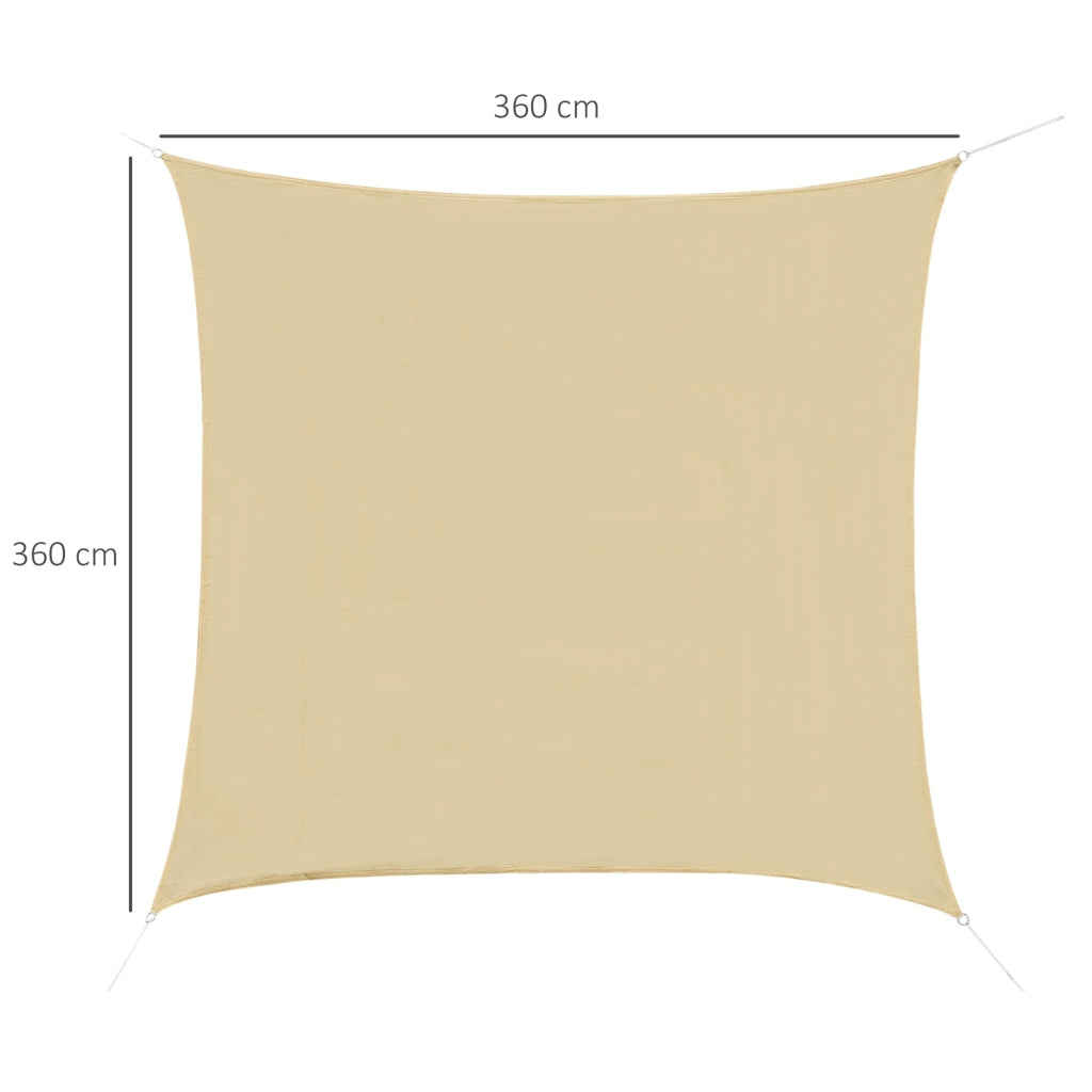 Tenda Vela da Giardino Quadrata 3,6x3,6 m  Beige