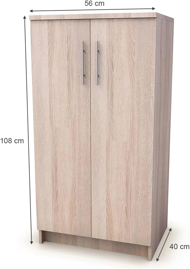 Mobile porta scarpe Dalia, Sonoma, 56 x 108 cm, adatto per riporre fino a 21 paia di scarpe