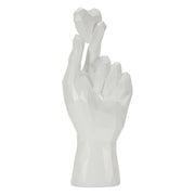 Scultura decorativa Mano in poliresina bianco puro