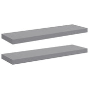2 pz Scaffali a Parete | Ripiano a parete | Mensole a Parete Grigi 80x23,5x3,8 cm in MDF