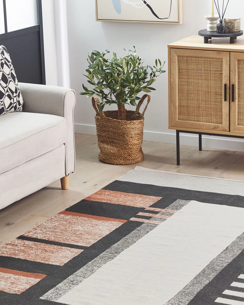 Tappeto di cotone Multicolore rettangolare 140 x 200 cm moderno