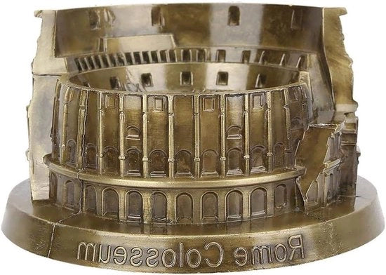 Ornamento metallico figurino, replica del Colosseo per decorazione domestica - accessorio di arredamento artigianale - opera d'arte unica da regalo