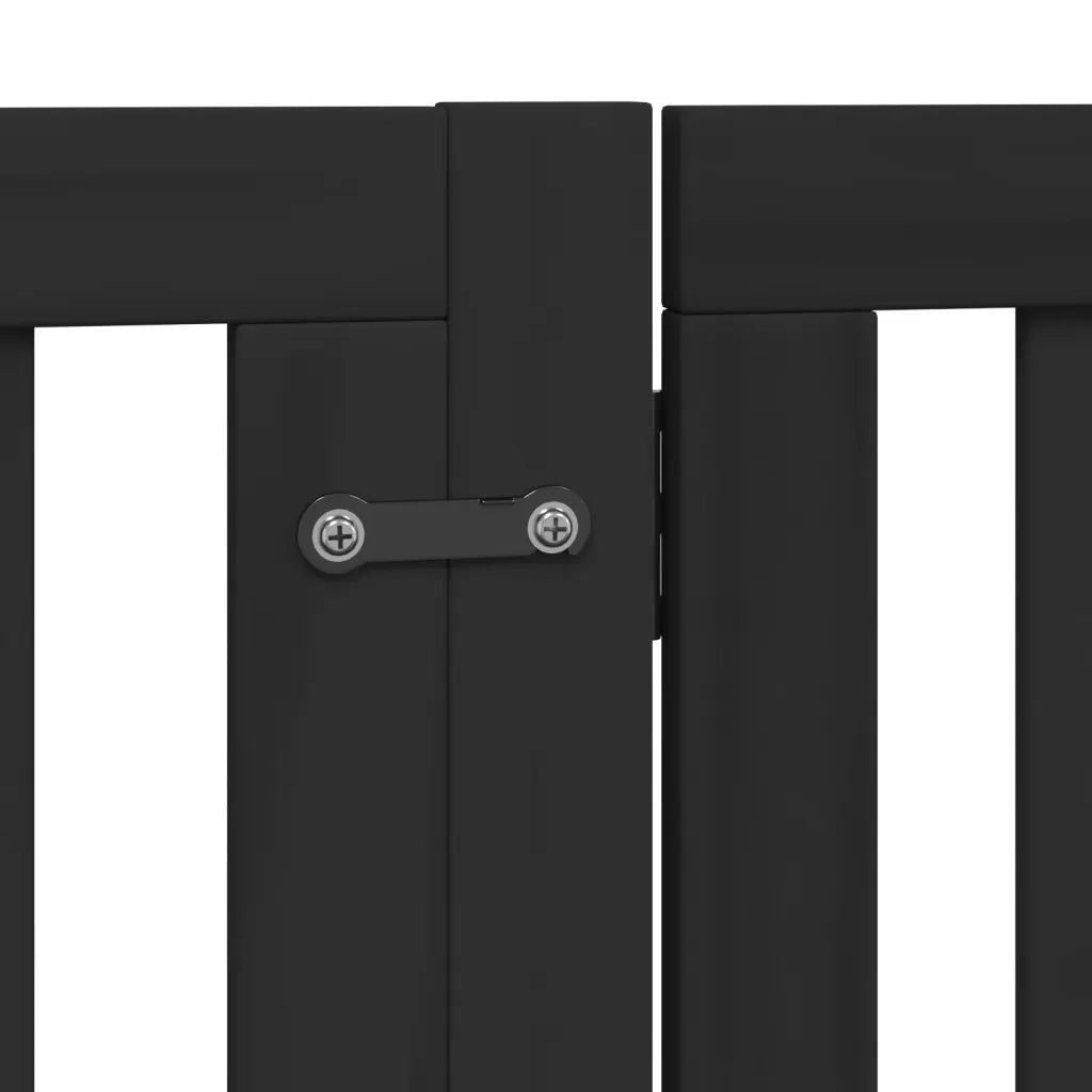 Cancello per Cani Porta Pieghevole Nero 4 Pannelli 320cm Pioppo CFW1448382