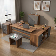 Nari, set da Ufficio Modulabile, Marrone Noce