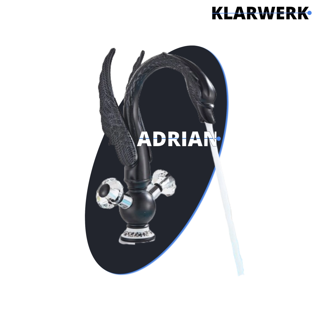 ADRIAN | Rubinetto da bagno grande design in acciaio inossidabile cigno|per lavabo lussuoso nero alberghiera |miscelatore alto per lavabo independente