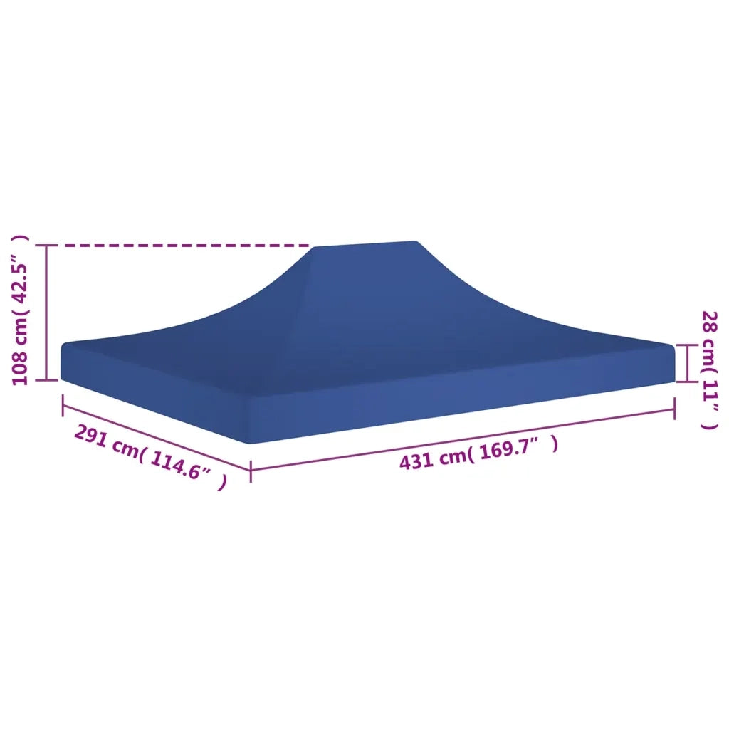 Tetto per Tendone per Feste 4,5x3 m Blu 270 g/mÂ²