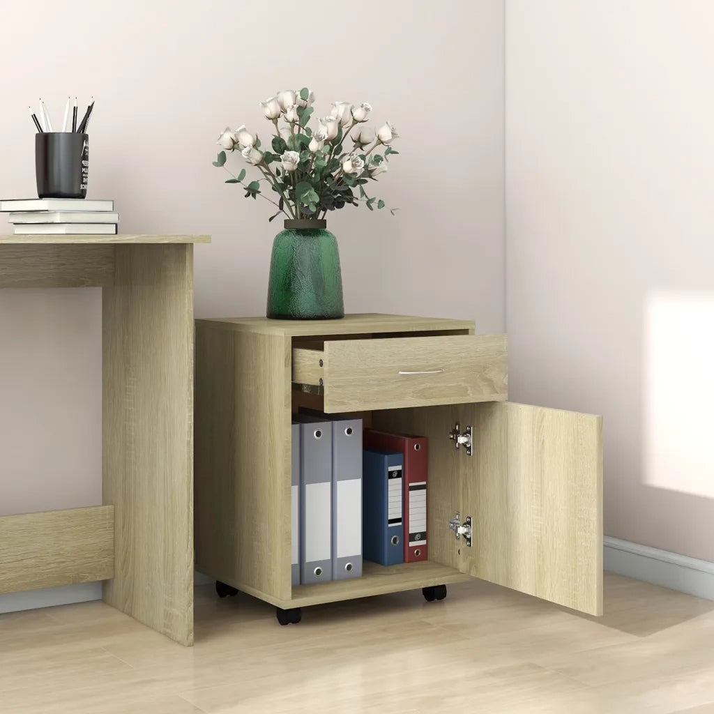 Armadietto con Ruote Rovere Sonoma 45x38x54cm Legno Multistrato 808443