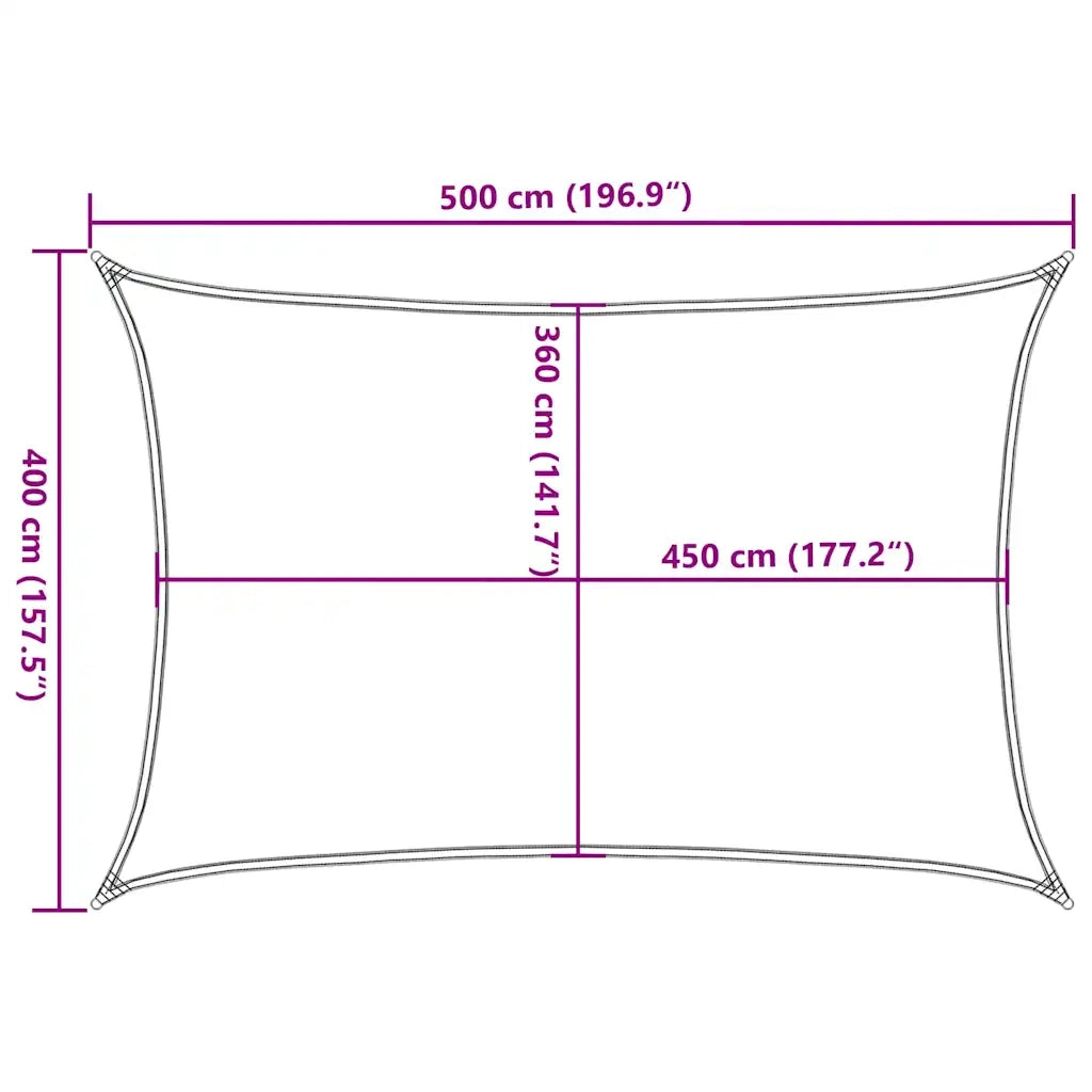 Vela Parasole 160 g/m² Rossa 4x5 m in HDPE 311628