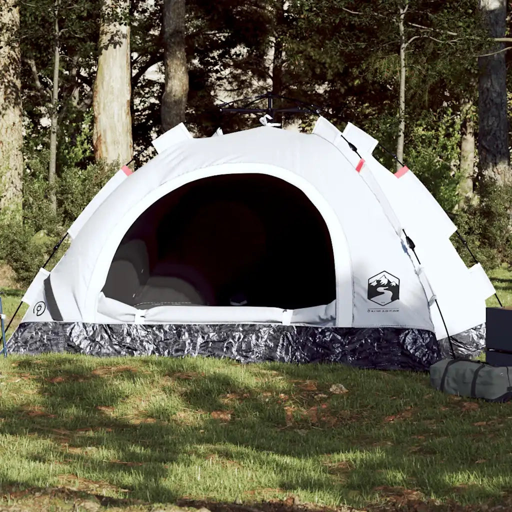 Tenda 2 Persone-Tenda da campeggio Bianca in Tessuto Oscurante a Rilascio Rapido 713679