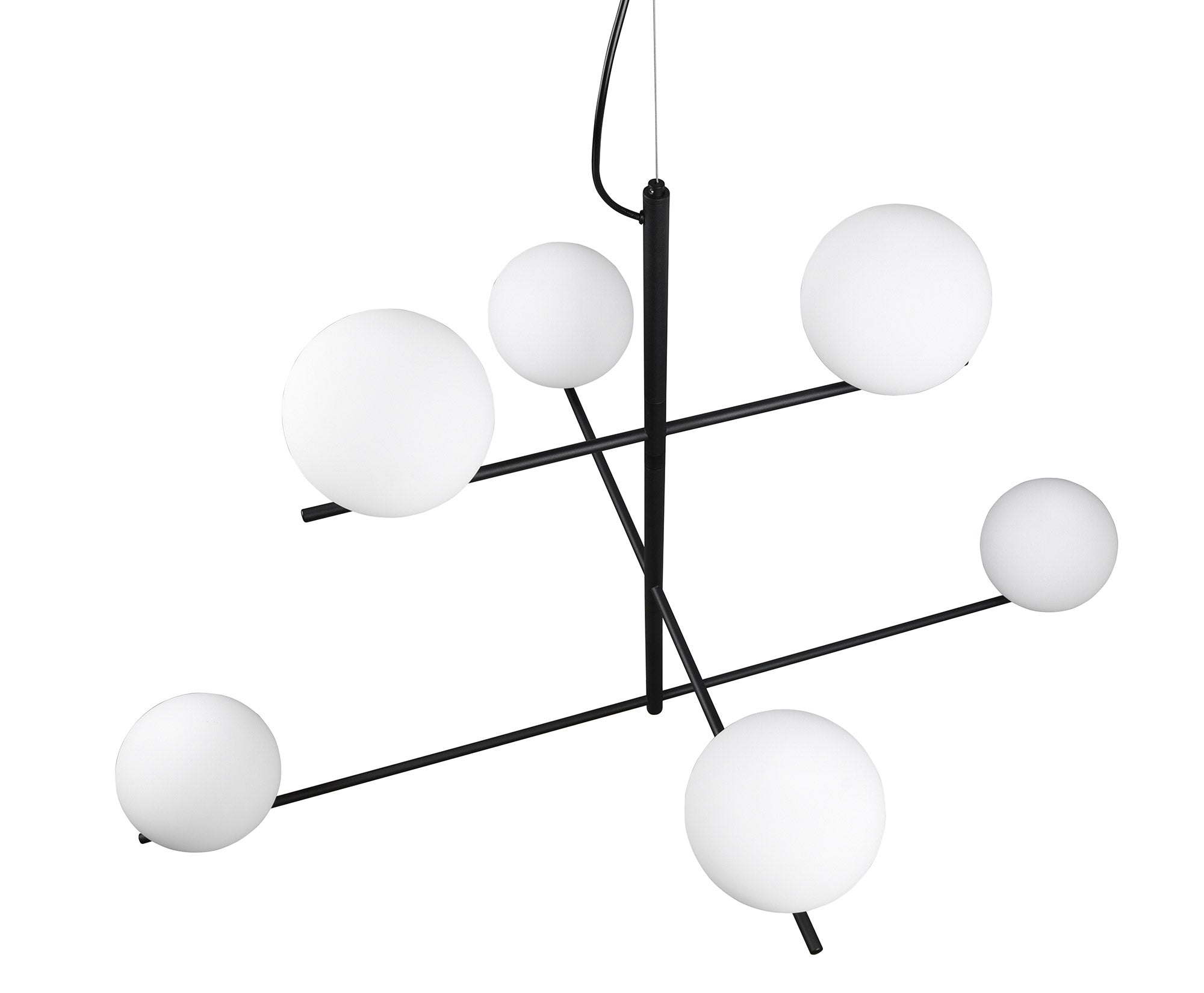 Lampada a Sospensione da Interno Attacco E14 in Metallo Nero Opaco