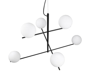 Lampada a Sospensione da Interno Attacco E14 in Metallo Nero Opaco