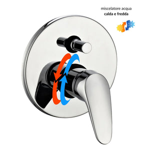 Miscelatore doccia parete europa incasso con deviatore ottone colore cromato *** confezione 1