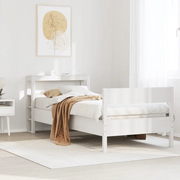 Letto senza Materasso-Struttura Letto Bianco 75x190 in Legno Massello di Pino 998698