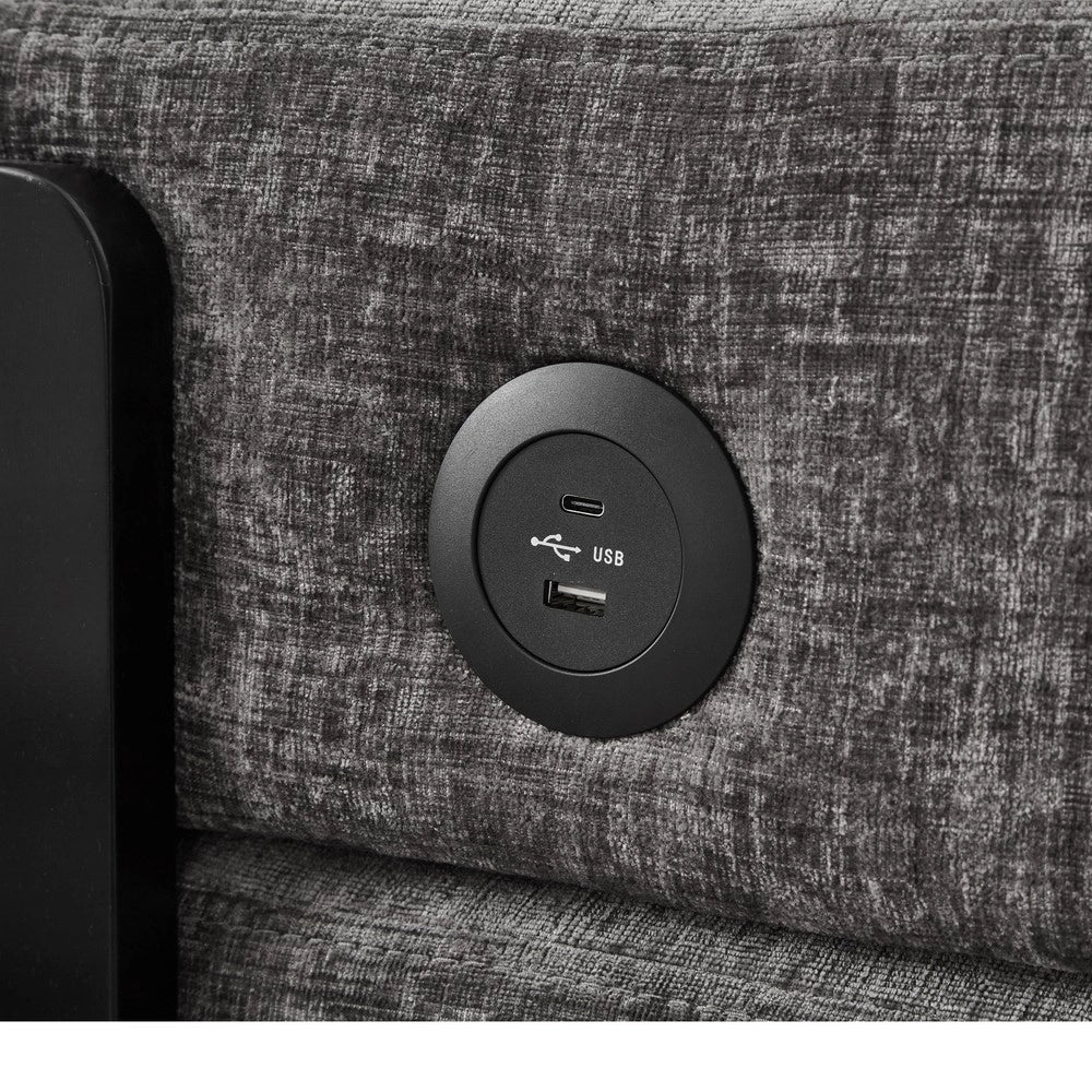 Divano Letto Pieghevole con Funzione Sleep, Porta USB/Type C e Contenitore ¨C Xylo ¨C Beige/Grigio Scuro