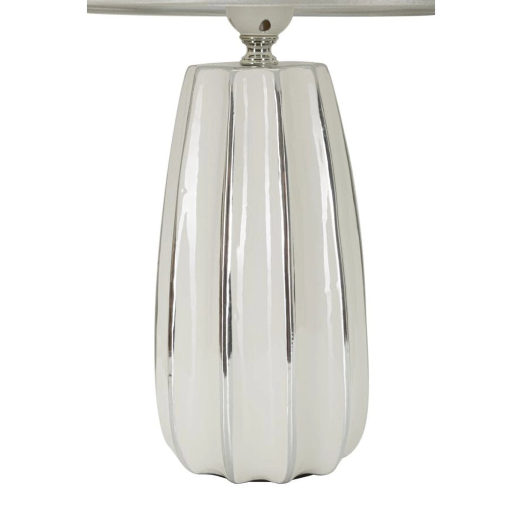 Lampada da Tavolo VKH112, Bianco, Ceramica, 30x30x45 cm