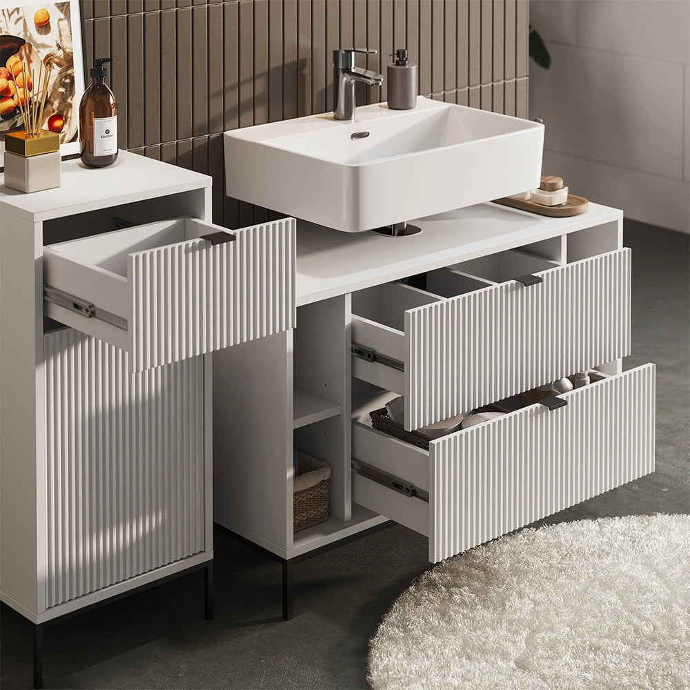 Vicco Set di mobili da bagno Bianco 3 parti