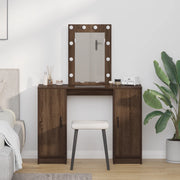 Toeletta  con luci LED Rovere Marrone 102x33x135 cm