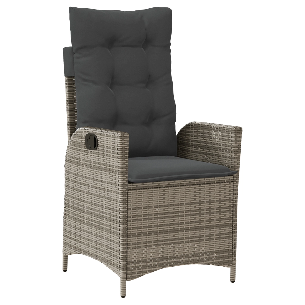 Set da pranzo da giardino 7 pezzi con cuscini Grigio Polyrattan