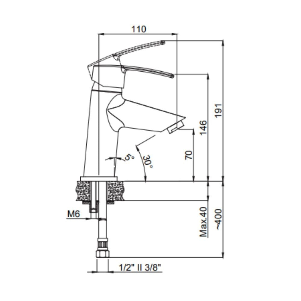 Rubinetto Miscelatore Monocomando per Bidet in Ottone bidet Dynobi Cromato