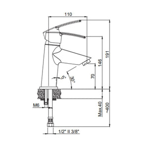 Rubinetto Miscelatore Monocomando per Bidet in Ottone bidet Dynobi Cromato