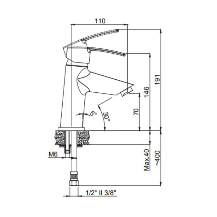 Rubinetto Miscelatore Monocomando per Bidet in Ottone bidet Dynobi Cromato