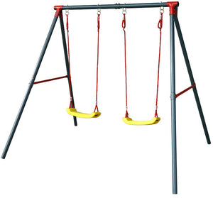 Altalena da Giardino 2 Posti 220x182x160 cm in Acciaio Funny