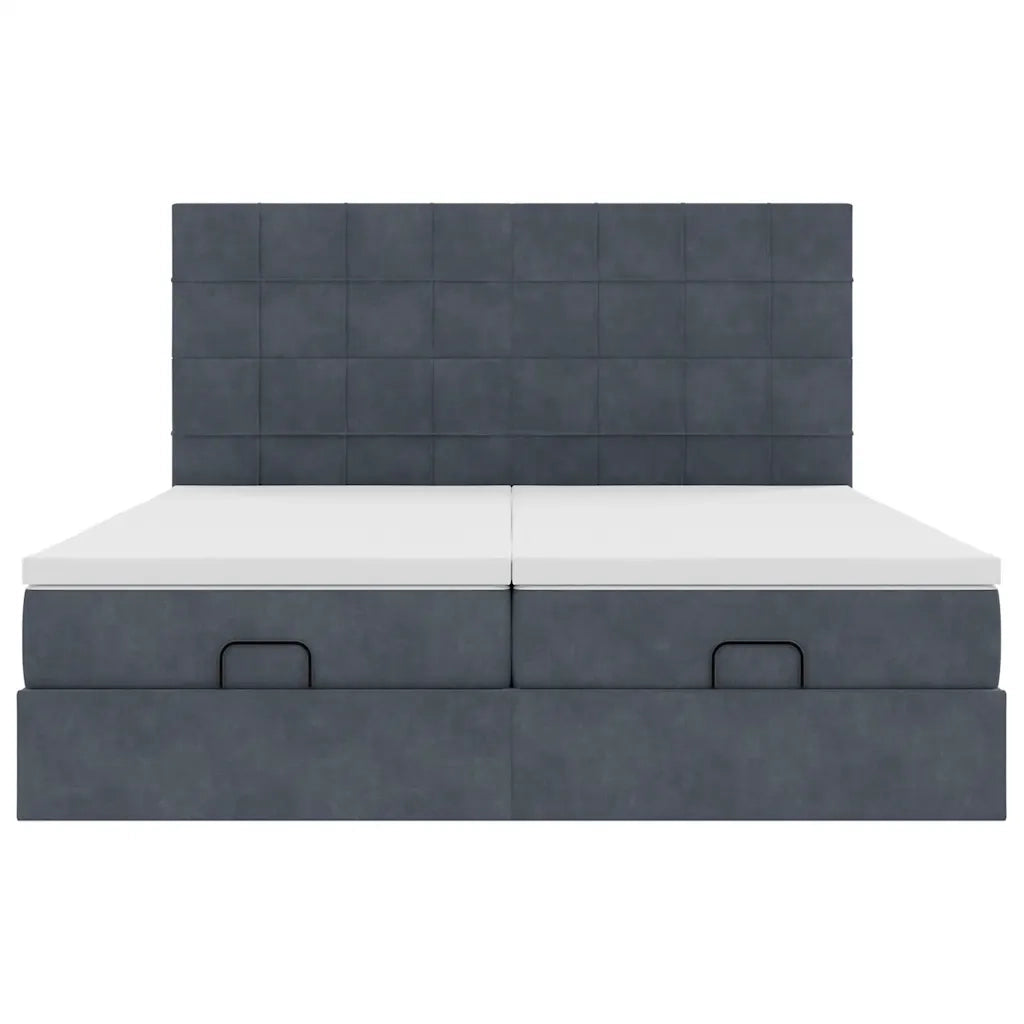 Struttura Letto Pouf con Materassi 180x200 cm Velluto