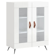 Credenza | Madia | Buffet da pranzo | Armadio da pranzo 69,5x34x90 cm in Legno Multistrato Bianco Lucido