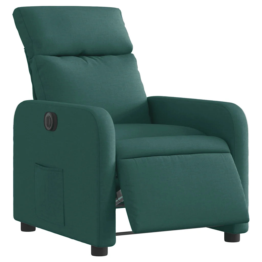 Poltrona Elettrica Reclinabile Verde Scuro in Tessuto 3206687