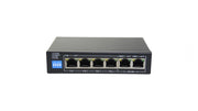 Switch PoE 4 porte PoE + 2 Uplink RJ45 Velocità fino a 1000 Mbps su tutte le porte<br />Fino 60W in totale per tutte le porte
