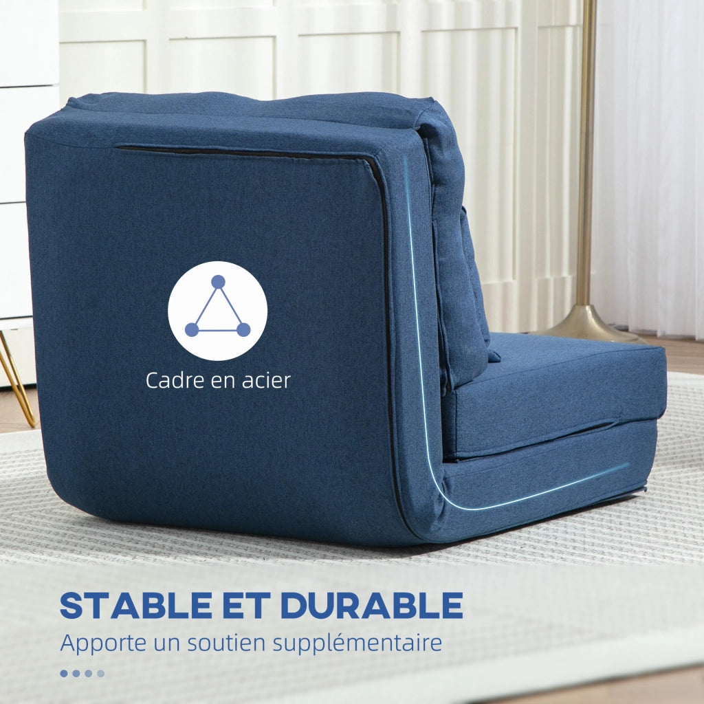 Poltrona letto regolabile ¨C zephmum ¨C blu scuro con cuscino