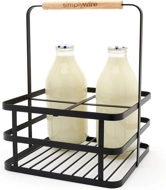 Sostegno per bottiglie in stile retro - Porta bottiglie da vino - nero